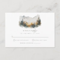 Carte de boîtier RSVP pour mariage forestier Woodl