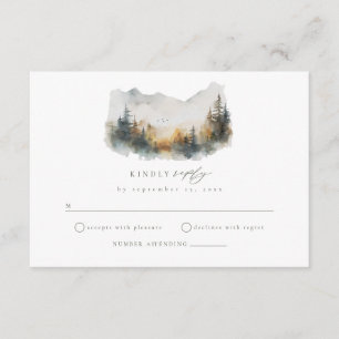 Carte de boîtier RSVP pour mariage forestier Woodl