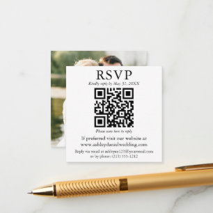 Carte de boîtier RSVP pour mariage photo QR modern
