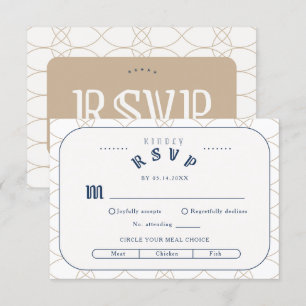 Carte de boîtier RSVP Royal Blue Classic Retro