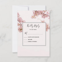 Carte de boîtier RVSP pour Mariage romantique mode
