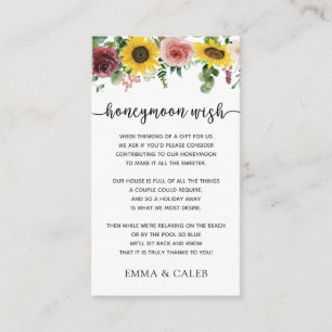 Carte de boîtier Sunflower and Roses Honeymoon Wis