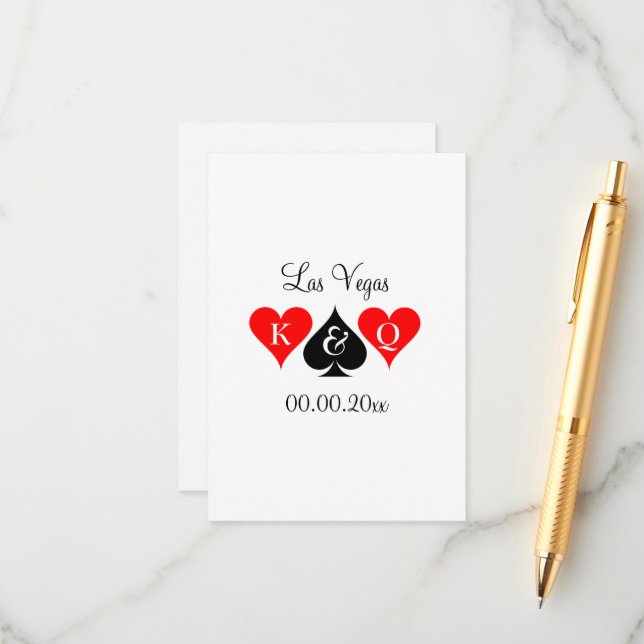 Carte de boîtier vertical thème mariage Las Vegas (Devant/Arrière en situation)