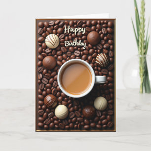 Carte de Bon Anniversaire Café en Grain Sucré