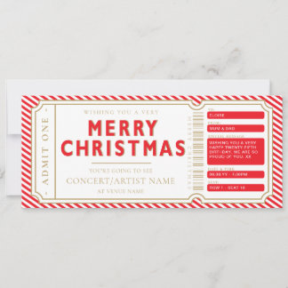 Carte de bon de cadeau de billet de concert de Noë