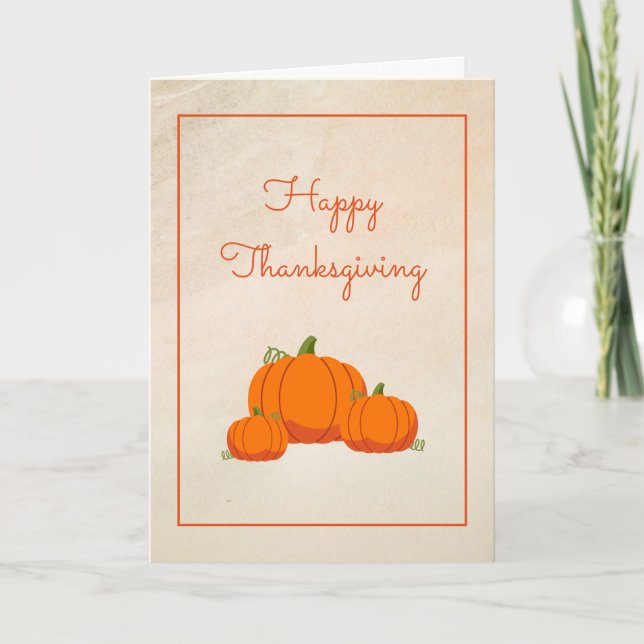 Carte de Bon thanksgiving Citrouille d'automne (Devant)