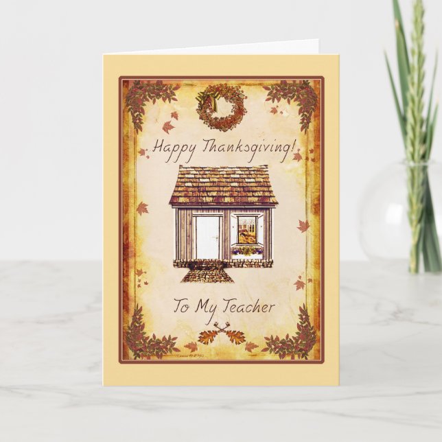 Carte de bon thanksgiving de professeur (Devant)