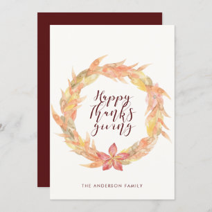 Carte de Bon thanksgiving des feuilles d'automne