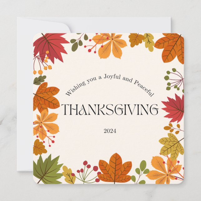 Carte de Bon thanksgiving des feuilles d'automne m (Devant)
