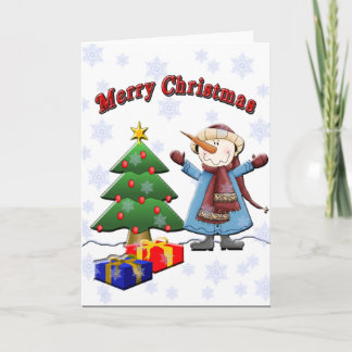 Carte de bonhomme de neige de Joyeux Noël