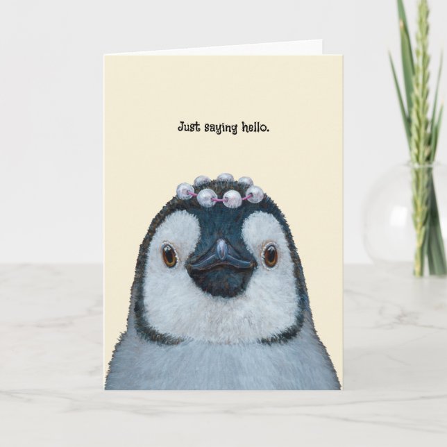 carte de bonjour de pingouin (Devant)