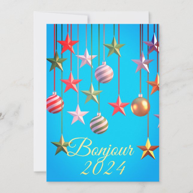 Carte de Bonne Année Bonjour 2024  (Devant)