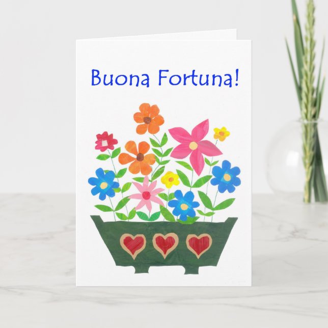 Carte de bonne chance, salutation italienne - (Devant)
