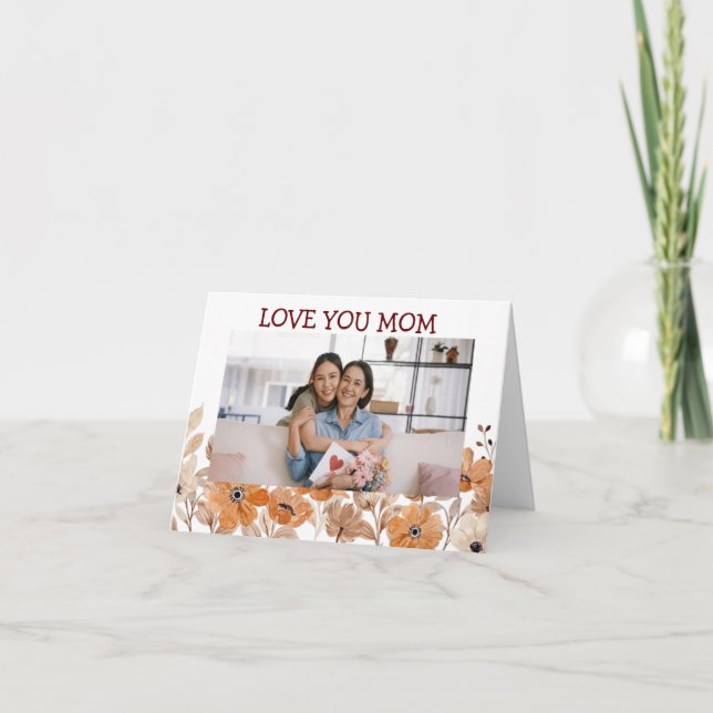 Carte de bonne fête maman florale moderne (Devant)