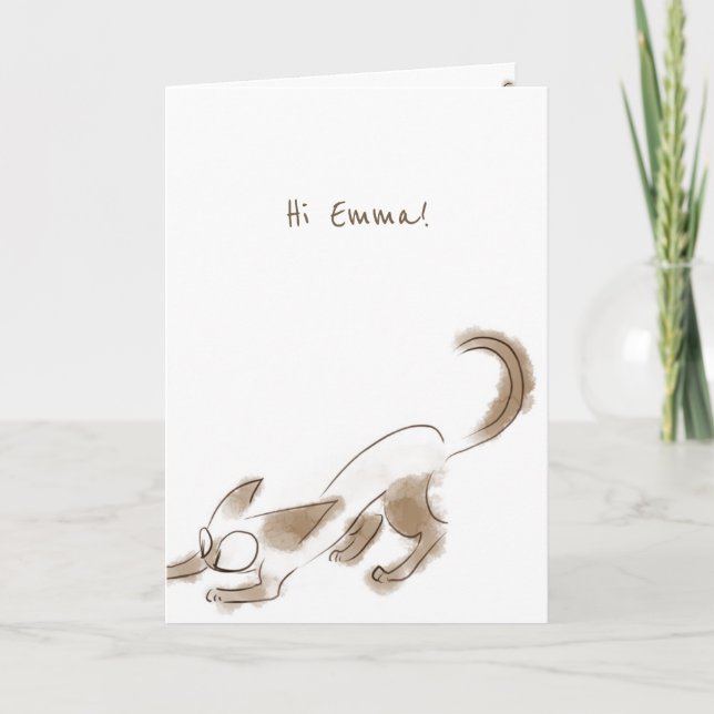 Carte de Bonnes Fêtes d'art chaton siamois (Devant)