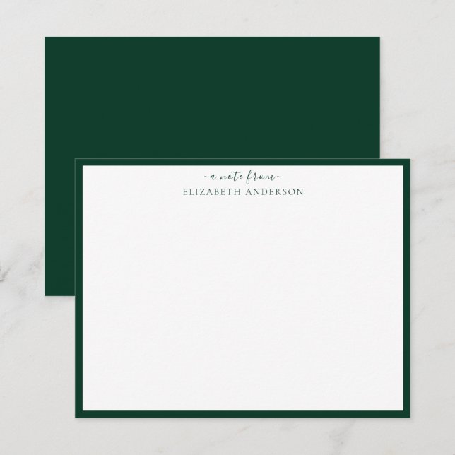 Carte de bordures standard en vert foncé (Devant / Derrière)