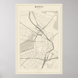 Carte de Boston Poster