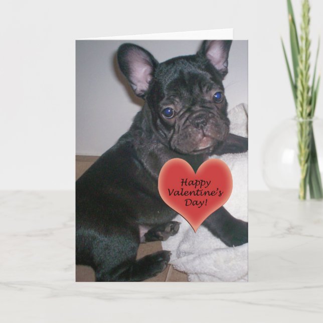 Carte de bouledogue français de heureuse (Devant)