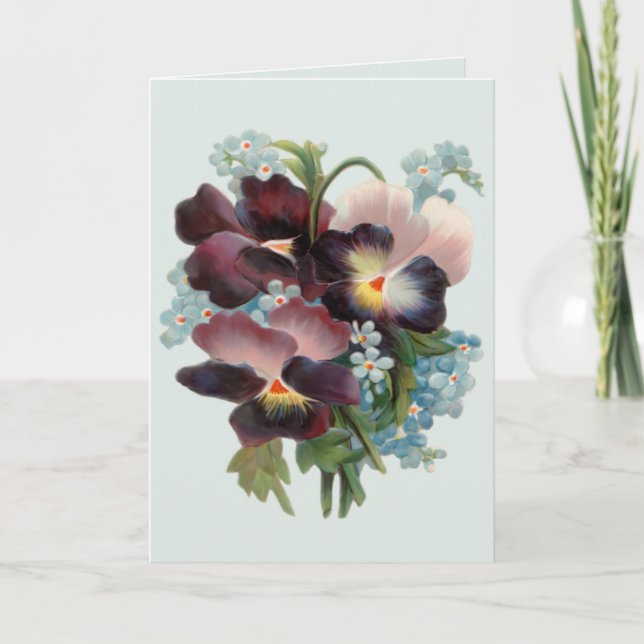Carte de bouquet de pensée (Devant)