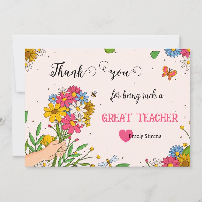 Carte de bouquet Merci (Devant)