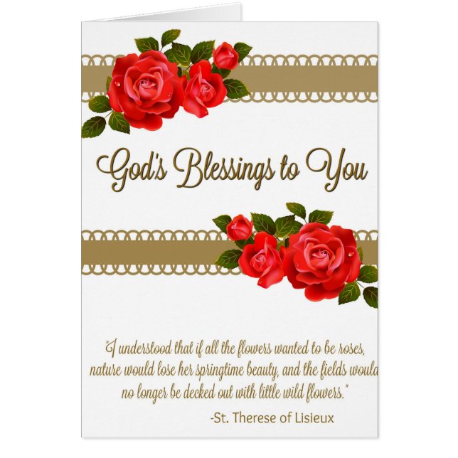 Carte de bouquet spirituel Red Roses avec écriture (Devant)