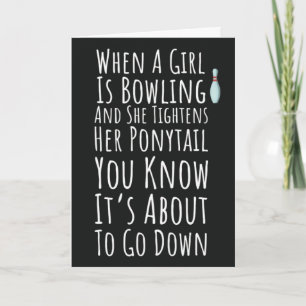 Carte de Bowling Drôle Pour Elle Adolescentes Femm