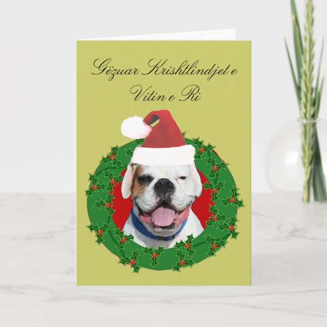 Carte de boxeur de Gëzuar Krishtlindjet e Vitin e (Devant)