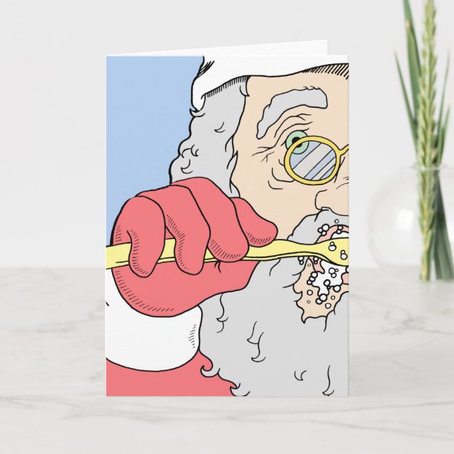 Carte de brossage de vacances de Père Noël (Devant)