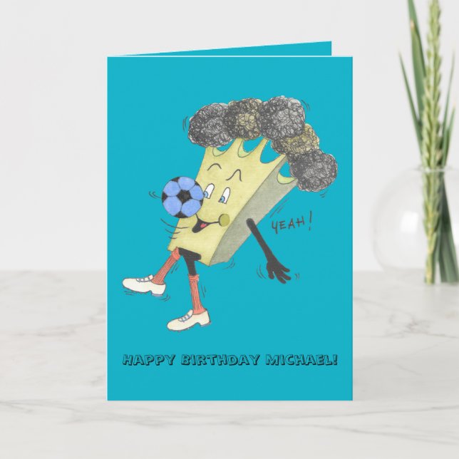 Carte de Bruno "B.day heureux" de brocoli (Devant)