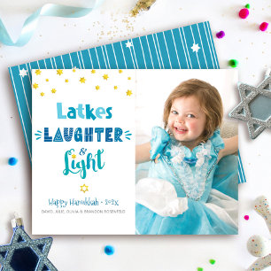 Carte de budget de photo de Hanukkah Latkes Rire L