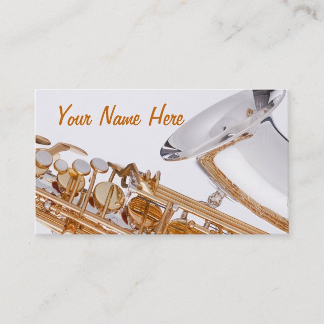 Carte de Budiness de saxophone (Devant)