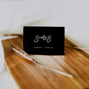 Carte de buffet moderne noire mariage contemporain