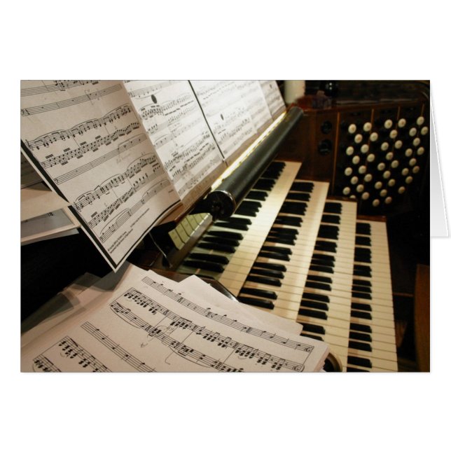 Carte de bureau de musique d'orgue (Devant horizontal)