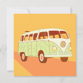 Carte de bus Retro, carte de Van Retro, bus Vintag