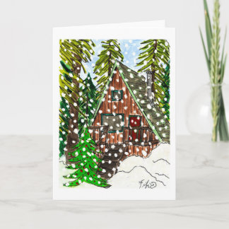Carte de cabine de vacances neige