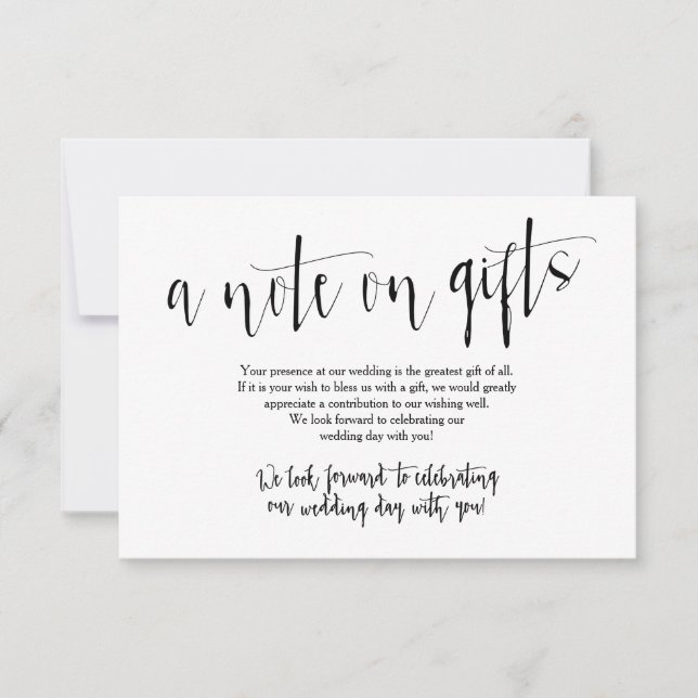 Carte de cadeaux de mariage rustique (Devant)