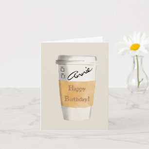Carte de café d'anniversaire personnalisée