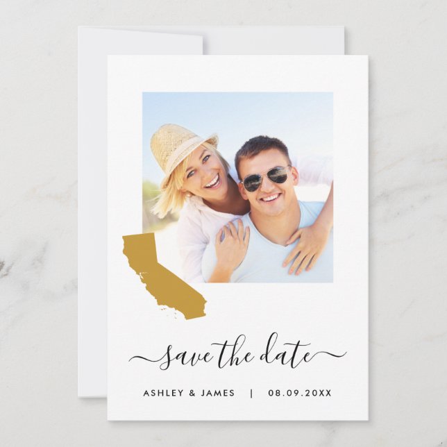 Carte de Californie Mariage photo Enregistrer la c (Devant)