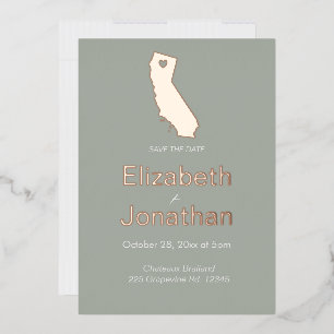 Carte de Californie Script Sauvegarder La Date Ros