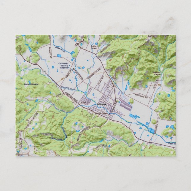 Carte de Calistoga en Californie (Devant)