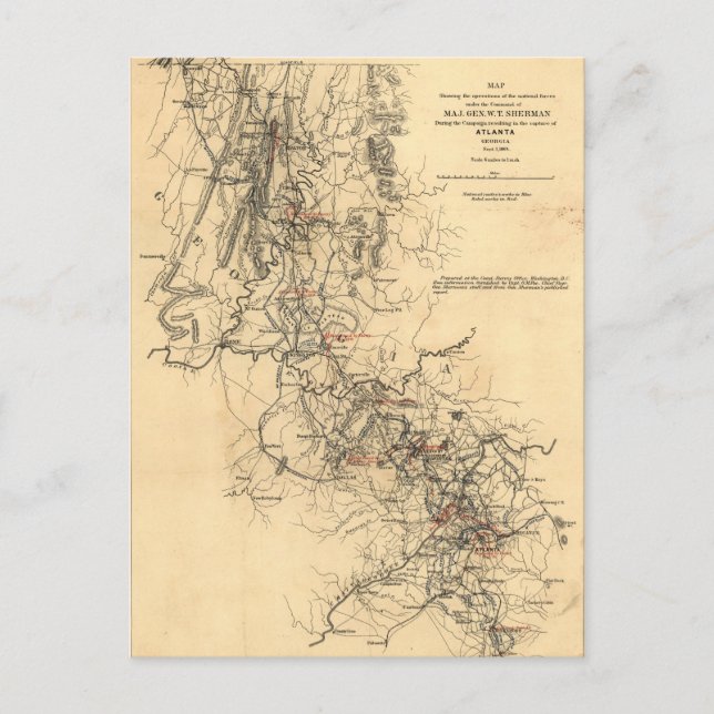 Carte de campagne de la guerre civile Atlanta 1er  (Devant)