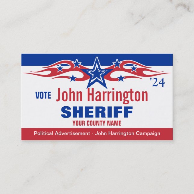 Carte de campagne politique - Sheriff (Devant)