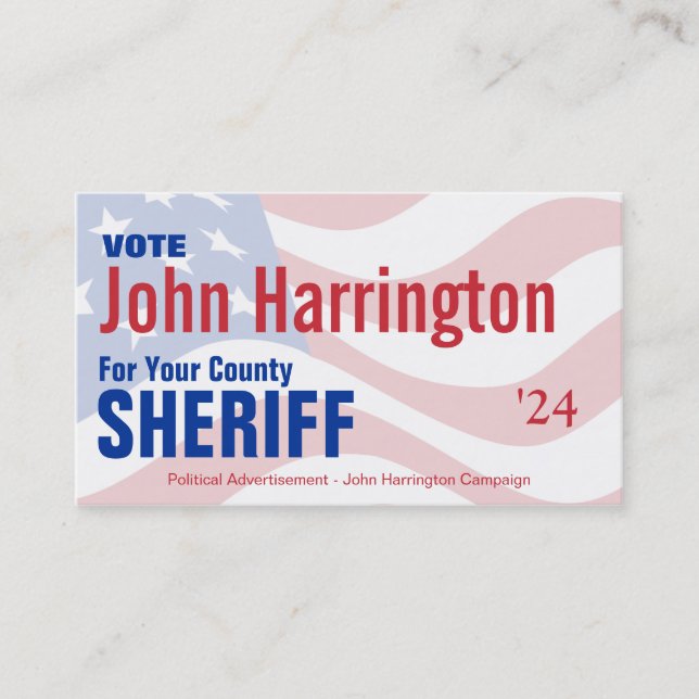 Carte de campagne politique - Sheriff Comté (Devant)