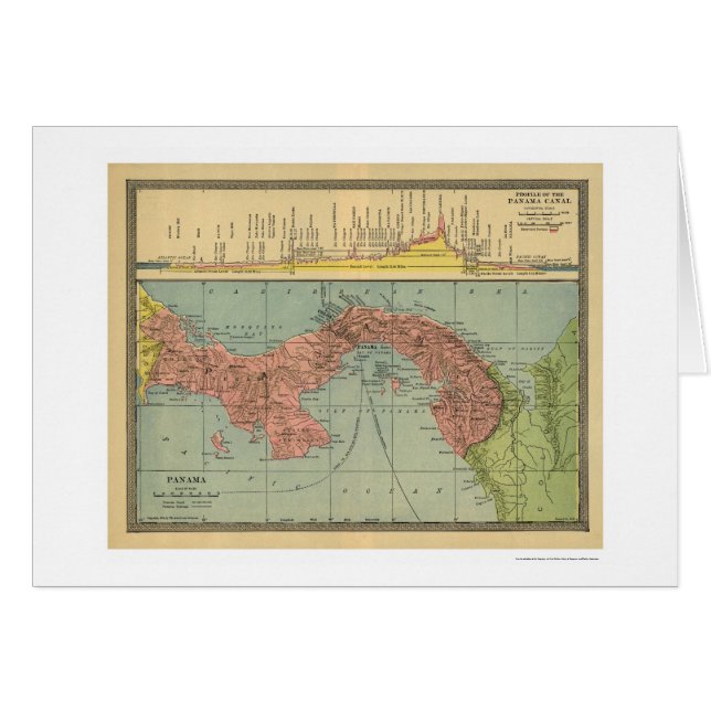Carte de canal de Panama - 1904 (Devant horizontal)