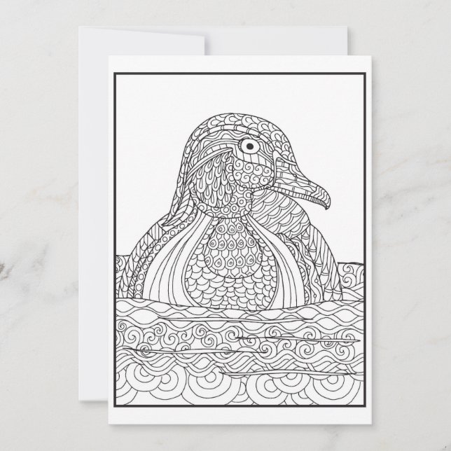 Carte de canard noir et blanc (Devant)