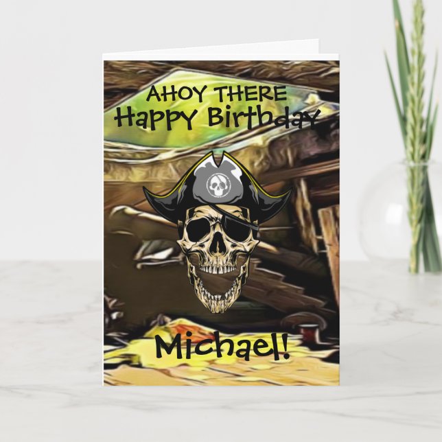 Carte de canon de bateau Pirate Skull (Devant)