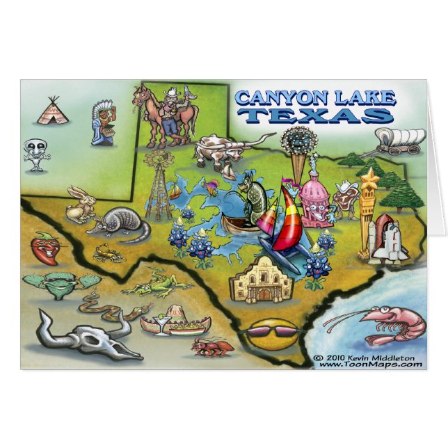 Carte de Canyon Lake TEXAS (Devant horizontal)