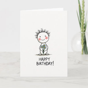 Carte de caractère d'anniversaire doux