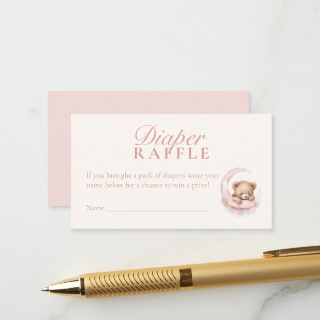 Carte de carafe Baby shower de couches en peluche  (Devant/Arrière en situation)