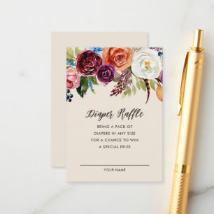 Carte de carafe de Baby shower de fleurs Boho d'au